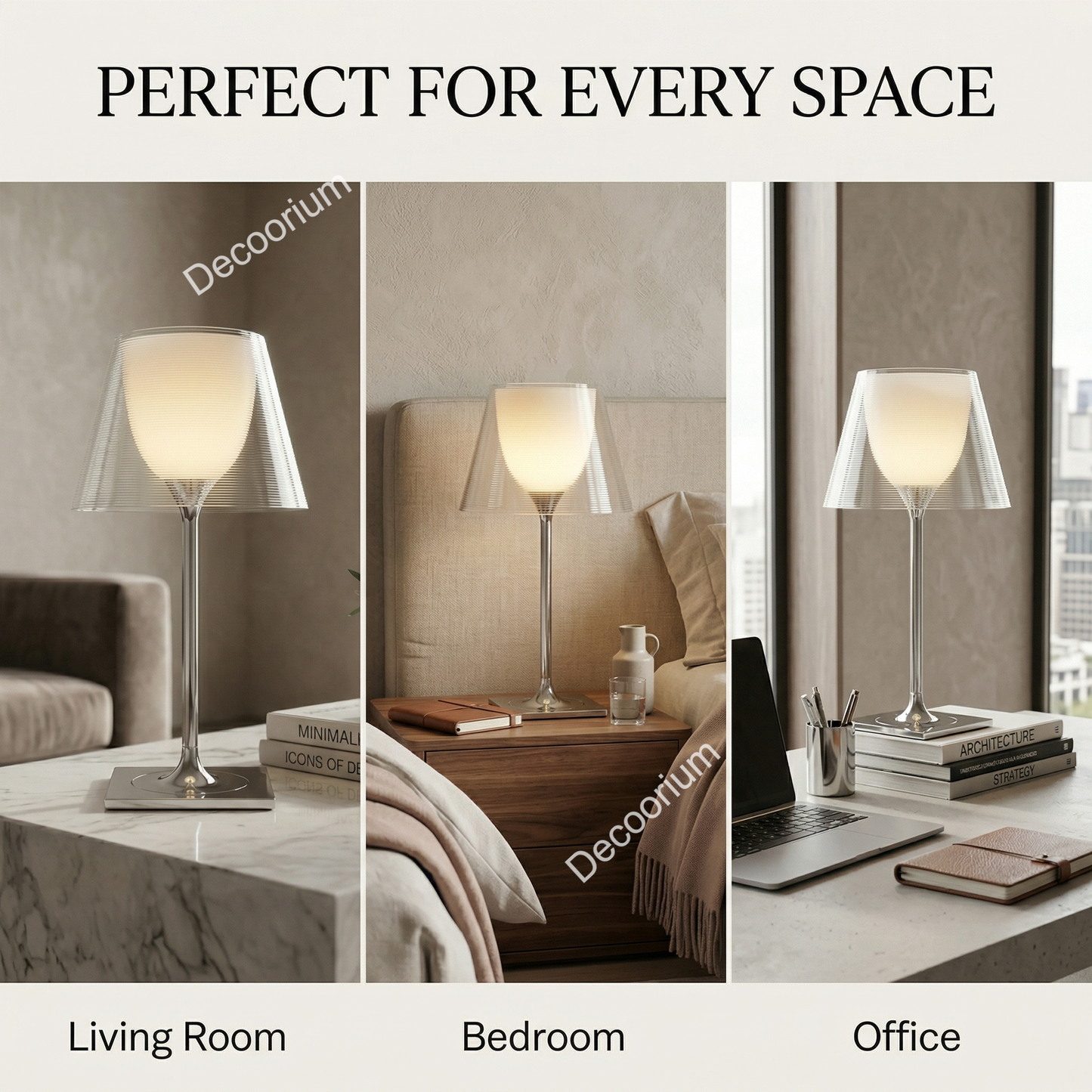 Elegant Designer Glass Lamp – Contemporary Minimalist Table Light for Home Decor