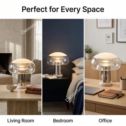 Modern Luxury Glass Dome Table Lamp – Minimalist Designer Bedside Lighting
