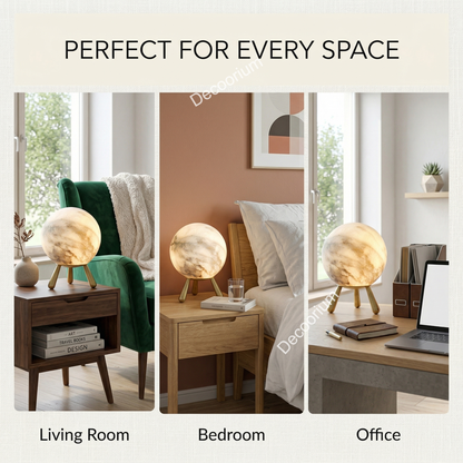 Designer Marble Globe Lamp – Modern Luxury Table Light for Living Room
