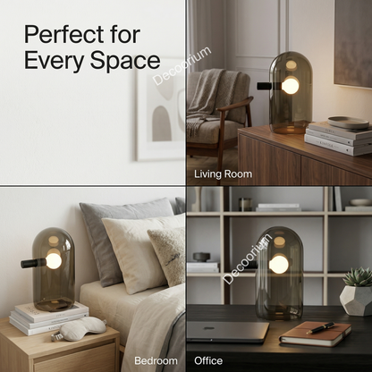 Designer Glass Dome Table Lamp – Elegant Modern Accent Lighting