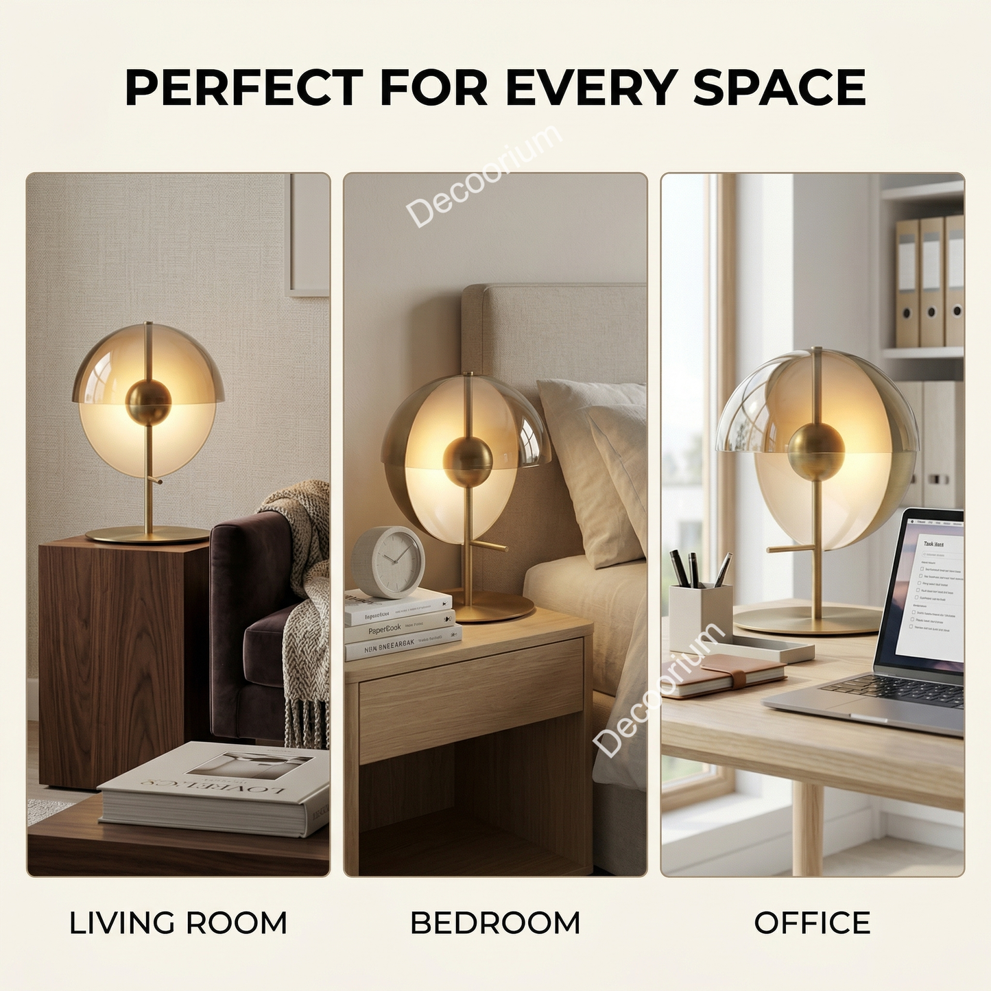 Luxury Modern Gold Glass Table Lamp – Designer LED Bedside Lamp for Living Room & Bedroom Decor