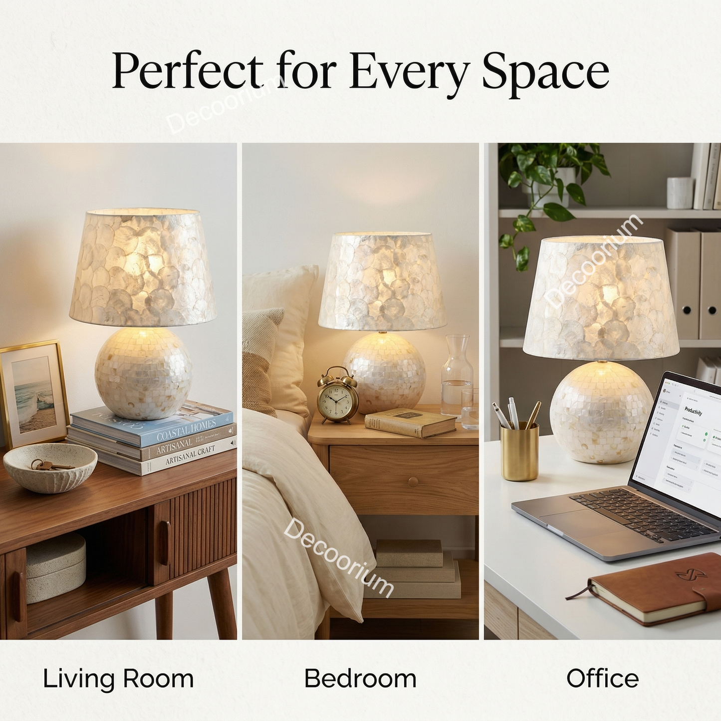 Modern Ceramic Table Lamp with Linen Shade – Minimalist Bedside & Living Room Lighting