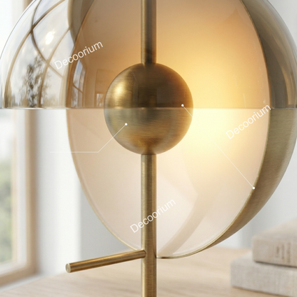 Luxury Modern Gold Glass Table Lamp – Designer LED Bedside Lamp for Living Room & Bedroom Decor