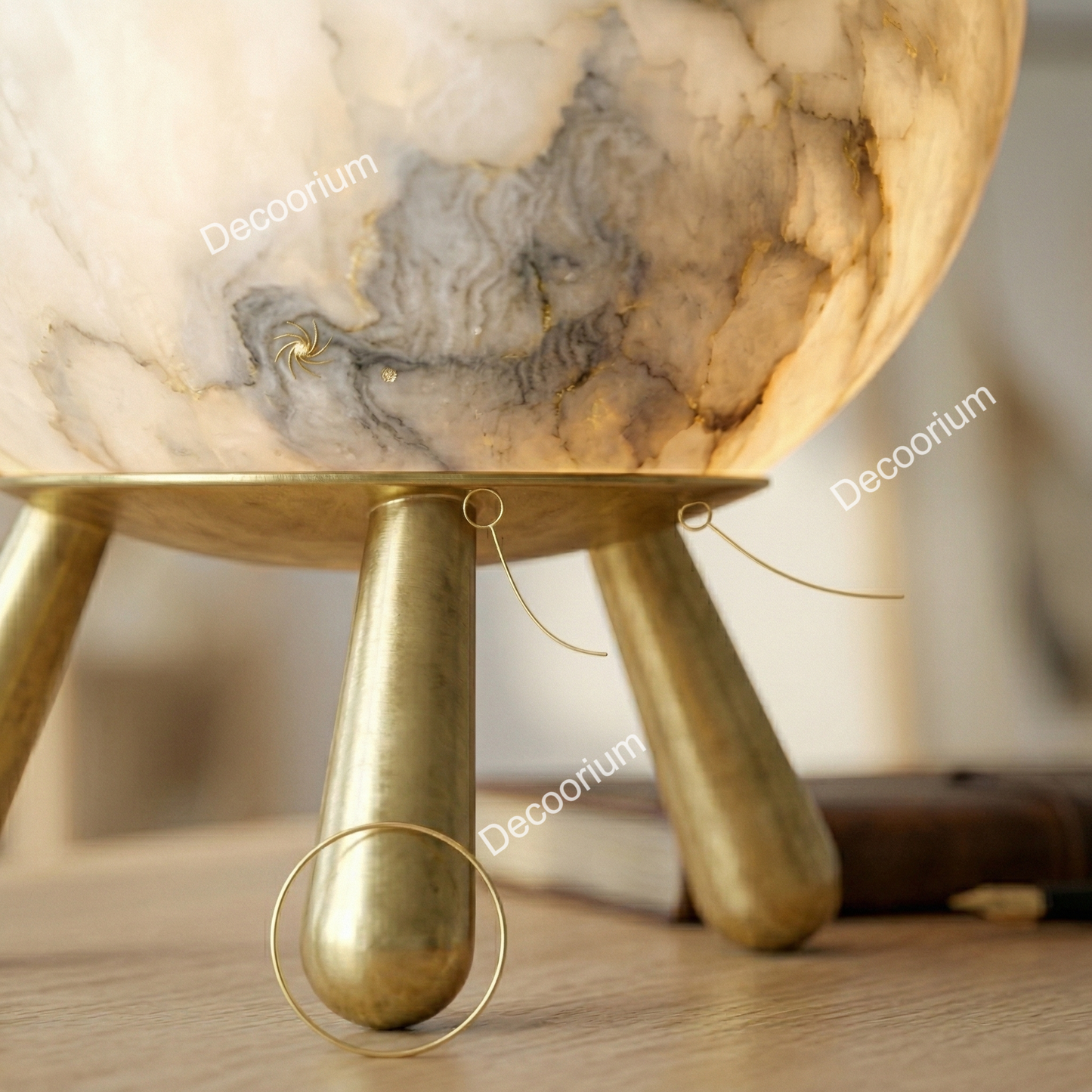 Designer Marble Globe Lamp – Modern Luxury Table Light for Living Room