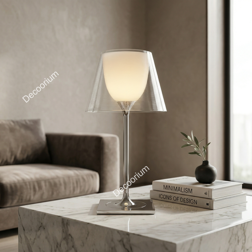 Elegant Designer Glass Lamp – Contemporary Minimalist Table Light for Home Decor
