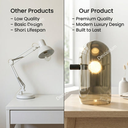 Designer Glass Dome Table Lamp – Elegant Modern Accent Lighting