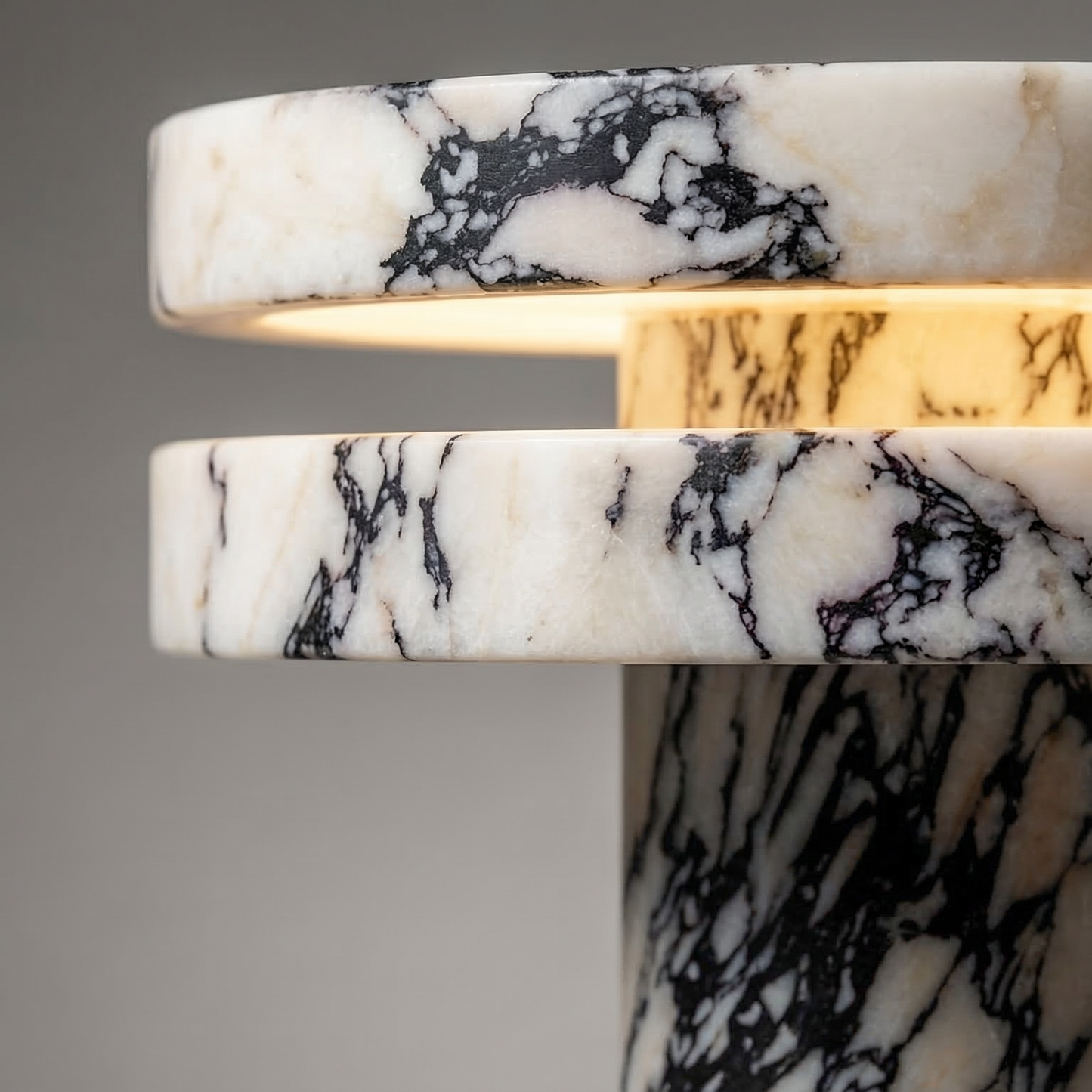 Luxury Natural Marble Table Lamp with Soft LED Light – Elegant Modern Bedside Decor Lamp
