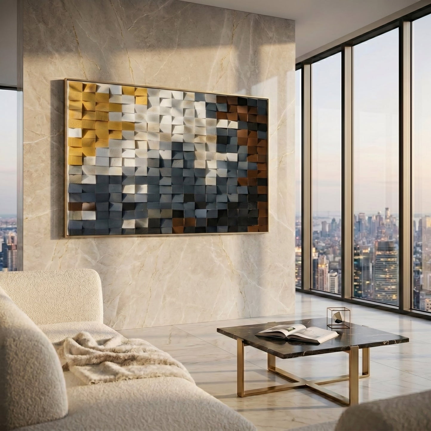 Luxury 3D Geometric Wall Art | Modern Abstract Home Decor Luxury wall art