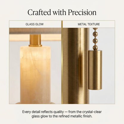 Luxury Marble Table Lamp with Fabric Shade – Modern Elegant Home Lighting
