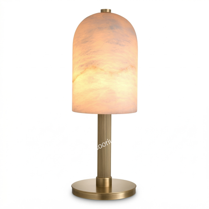 Modern Marble Dome Table Lamp – Luxury Brass Base Ambient Lighting for Bedroom & Living Room