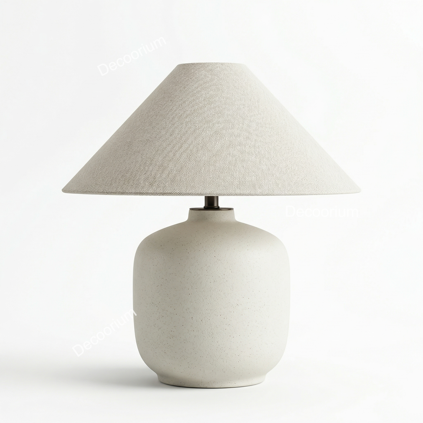 Modern Ceramic Table Lamp with Linen Shade – Minimalist Bedside & Living Room Lighting