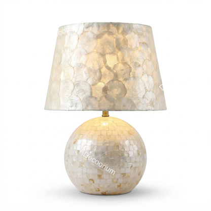 Modern Ceramic Table Lamp with Linen Shade – Minimalist Bedside & Living Room Lighting