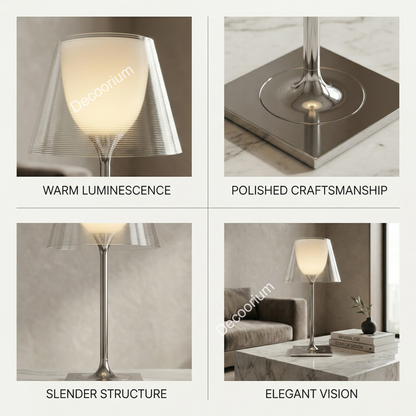 Elegant Designer Glass Lamp – Contemporary Minimalist Table Light for Home Decor