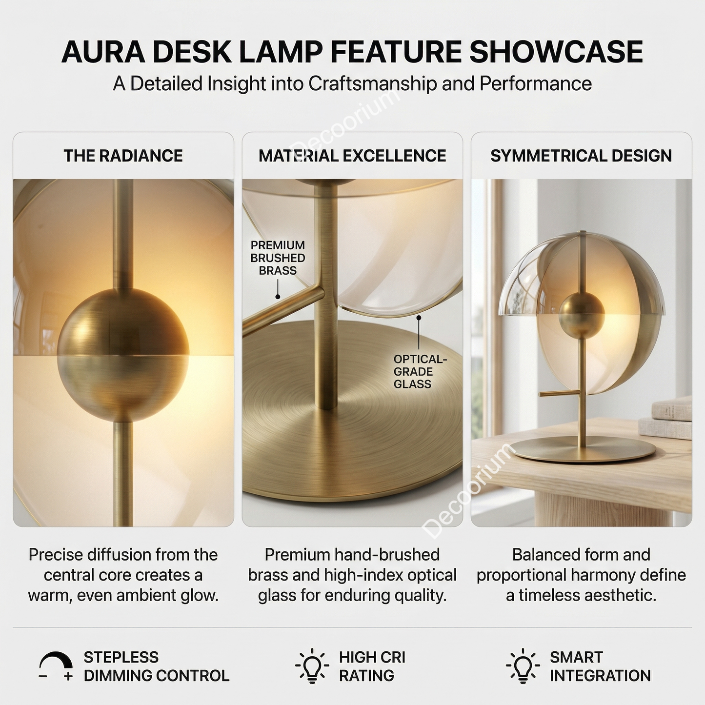 Luxury Modern Gold Glass Table Lamp – Designer LED Bedside Lamp for Living Room & Bedroom Decor