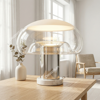 Modern Luxury Glass Dome Table Lamp – Minimalist Designer Bedside Lighting