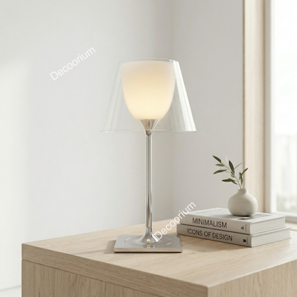 Elegant Designer Glass Lamp – Contemporary Minimalist Table Light for Home Decor