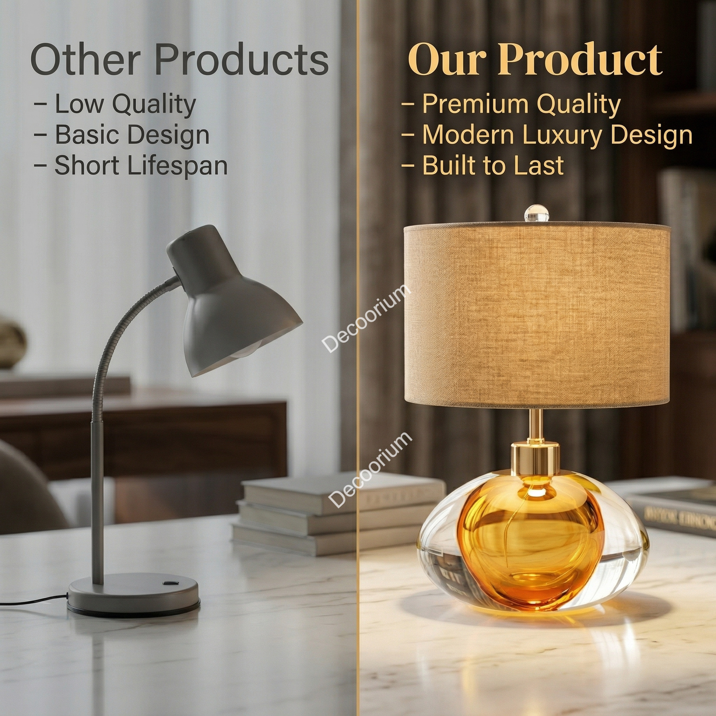 Amber Glow Luxury Table Lamp