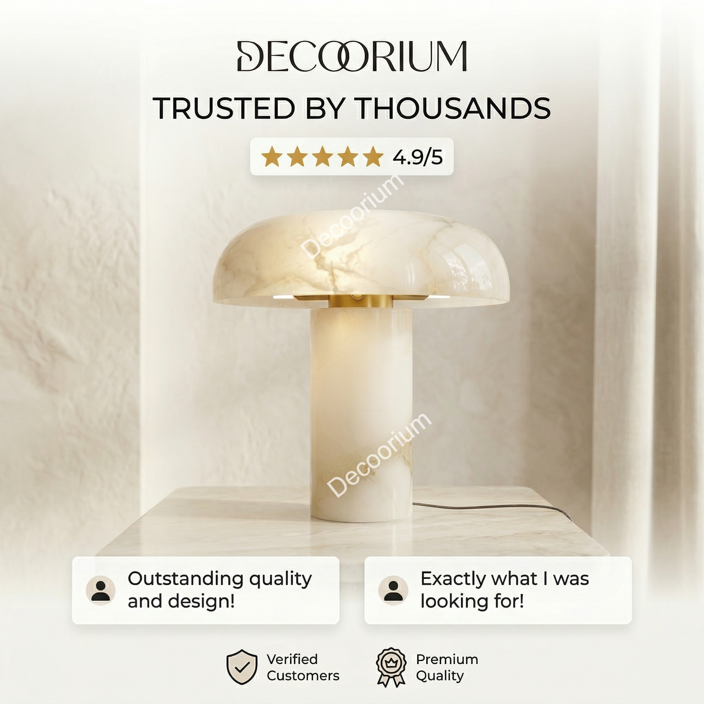 Luxury Marble Table Lamp – Modern Designer Stone Bedside Lamp