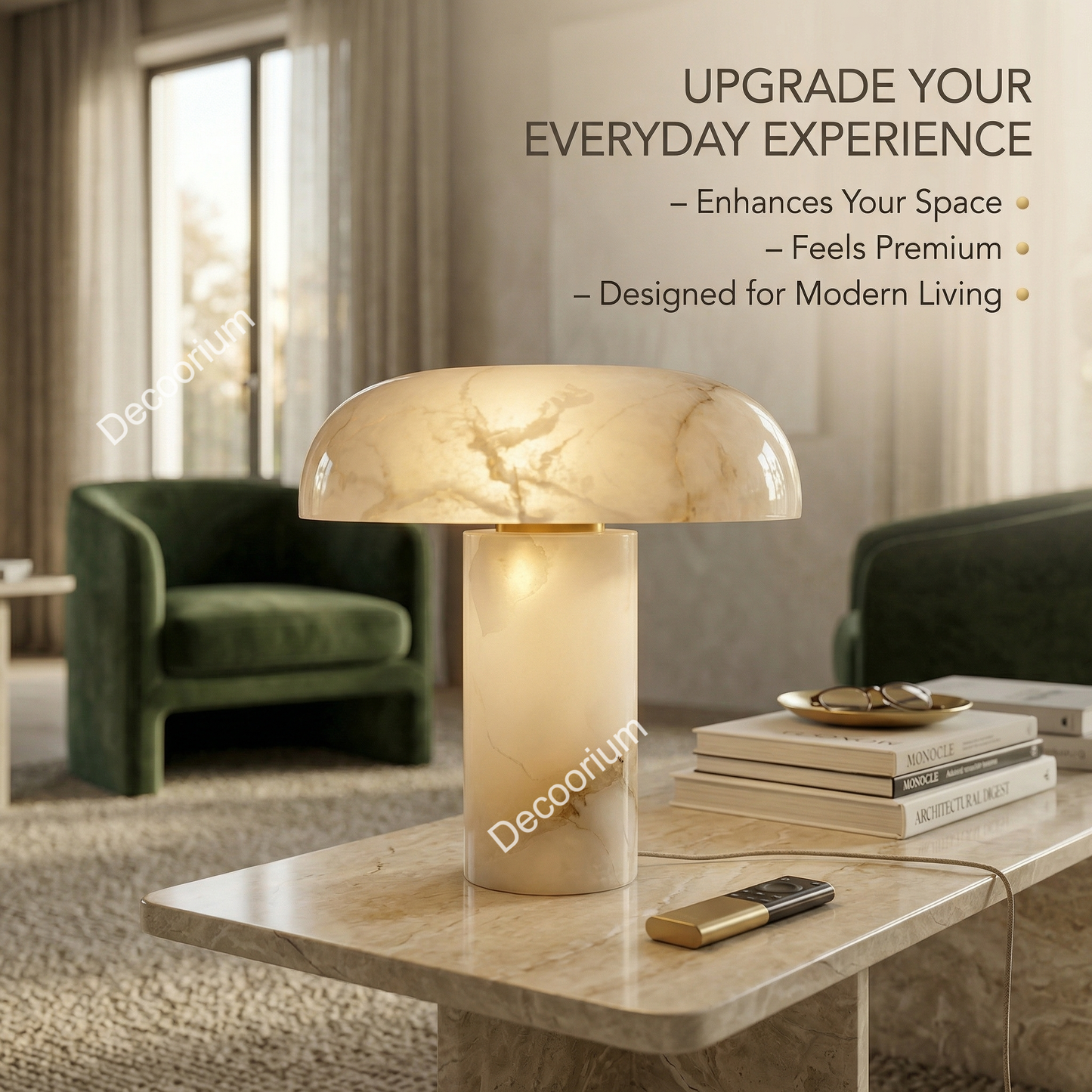 Luxury Marble Table Lamp – Modern Designer Stone Bedside Lamp