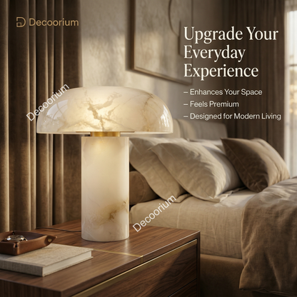 Luxury Marble Table Lamp – Modern Designer Stone Bedside Lamp