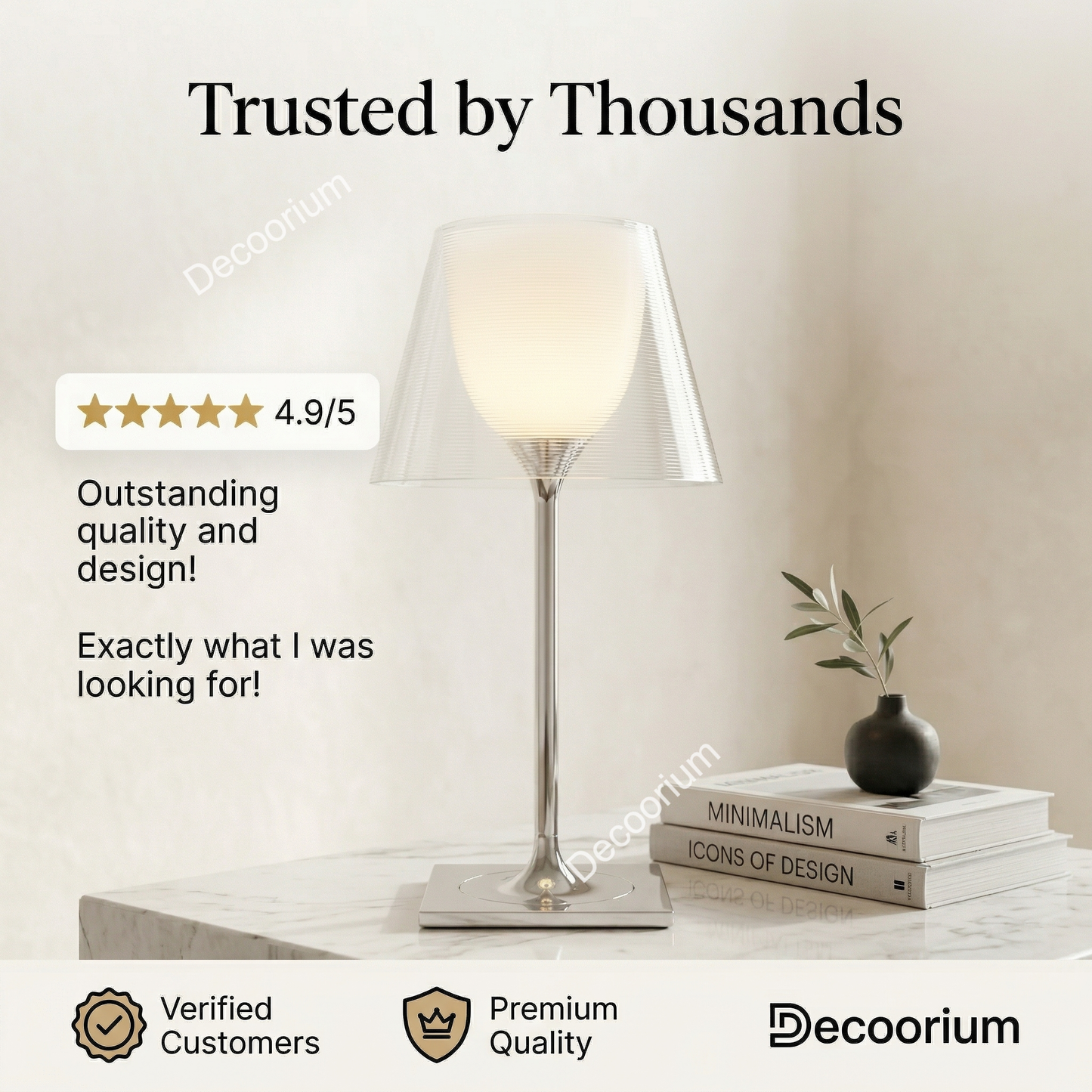 Elegant Designer Glass Lamp – Contemporary Minimalist Table Light for Home Decor