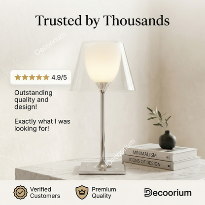 Elegant Designer Glass Lamp – Contemporary Minimalist Table Light for Home Decor
