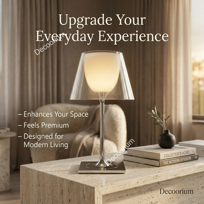 Elegant Designer Glass Lamp – Contemporary Minimalist Table Light for Home Decor