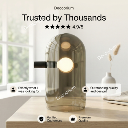 Designer Glass Dome Table Lamp – Elegant Modern Accent Lighting