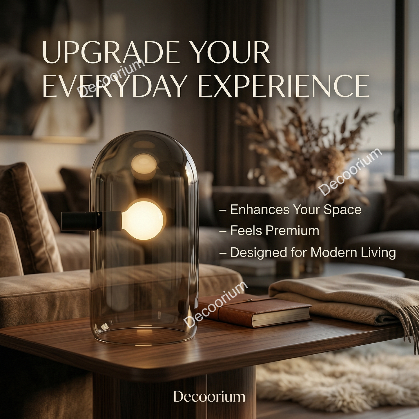 Designer Glass Dome Table Lamp – Elegant Modern Accent Lighting