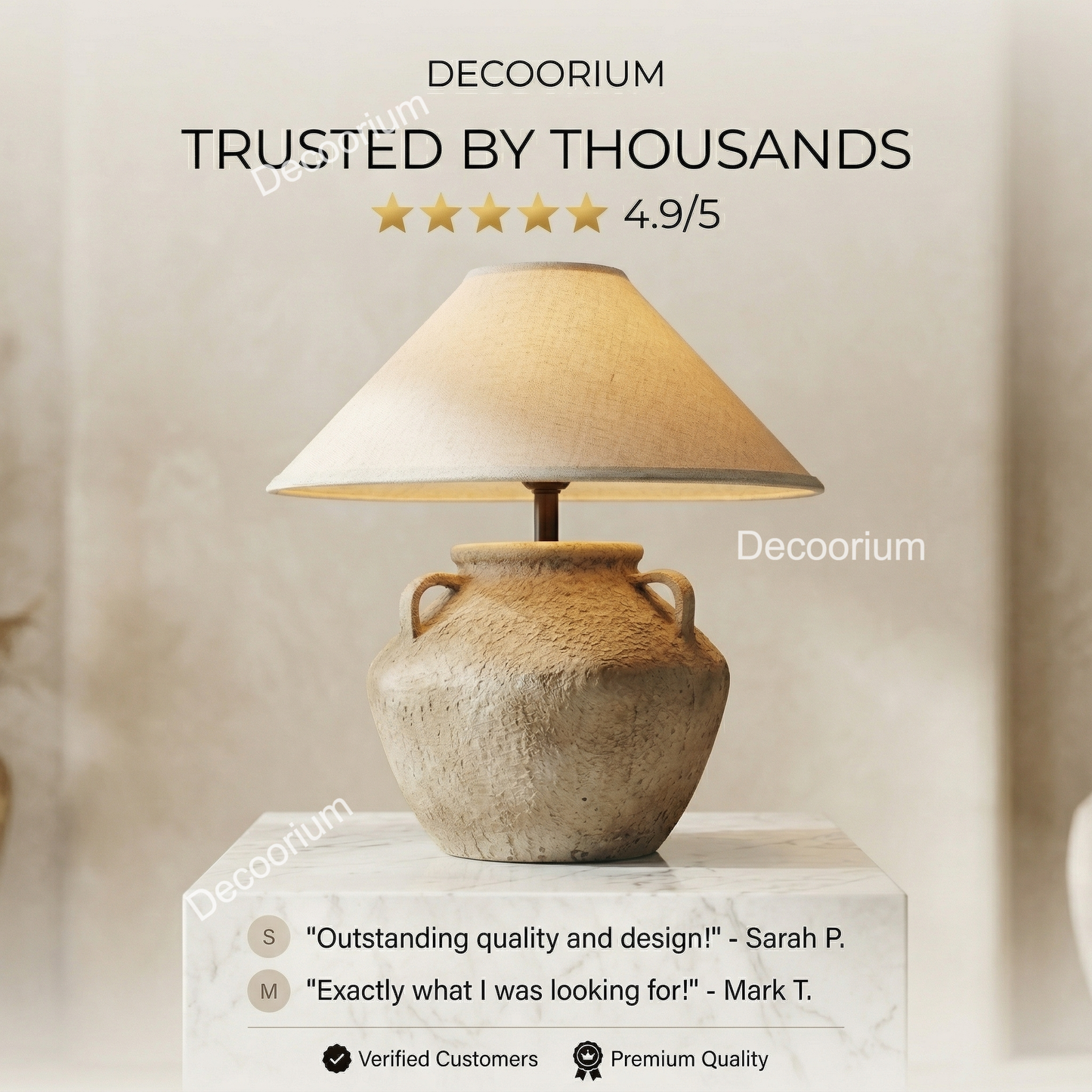 Modern Ceramic Table Lamp with Linen Shade – Minimalist Bedside & Living Room Lighting