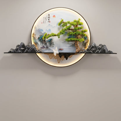 Luxury  Bonsai Mountain LED Wall Art Sculpture – Modern Metal Landscape Light Decor for Living Room Bedroom Hallway Office