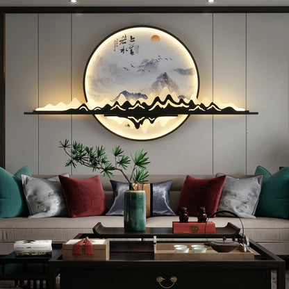Luxury  Bonsai Mountain LED Wall Art Sculpture – Modern Metal Landscape Light Decor for Living Room Bedroom Hallway Office