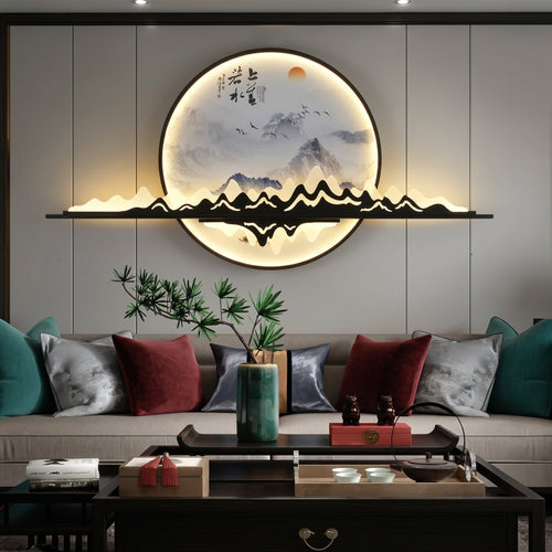 Luxury  Bonsai Mountain LED Wall Art Sculpture – Modern Metal Landscape Light Decor for Living Room Bedroom Hallway Office