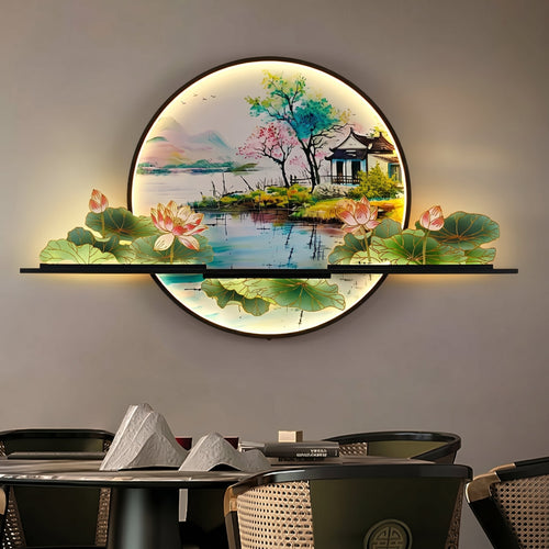 Luxury Bonsai LED Wall Art – Modern Metal Landscape Light Decor for Living Room Bedroom