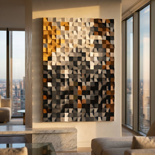 Luxury 3D Geometric Wall Art | Modern Abstract Home Decor Luxury wall art