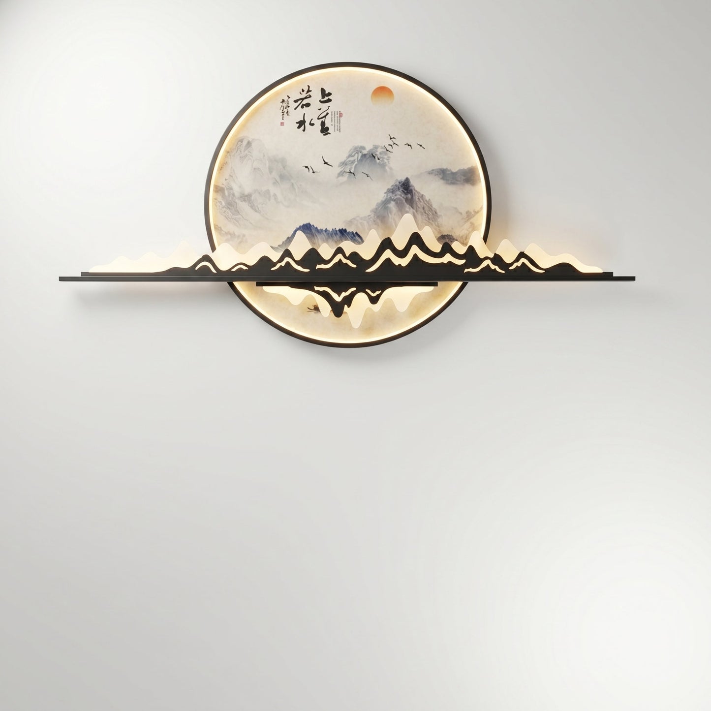 Luxury  Bonsai Mountain LED Wall Art Sculpture – Modern Metal Landscape Light Decor for Living Room Bedroom Hallway Office