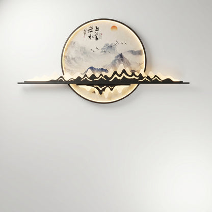 Luxury  Bonsai Mountain LED Wall Art Sculpture – Modern Metal Landscape Light Decor for Living Room Bedroom Hallway Office