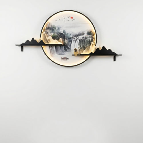 Luxury  Bonsai Mountain LED Wall Art Sculpture – Modern Metal Landscape Light Decor for Living Room Bedroom Hallway Office